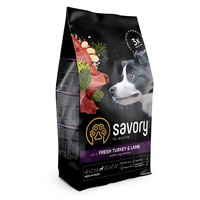 Сухой корм Savory для собак средних пород со свежим мясом индейки и ягненка 3 кг