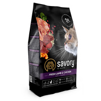 Сухой корм Savory для кастрированных котов со свежим мясом ягненка и курицы, 400 г