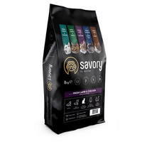Сухой корм Savory для кастрированных котов со свежим мясом ягненка и курицы, 8 кг