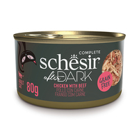 Schesir After Dark Chicken With Beef в бульоне натуральные консервы для котов, банка 80г