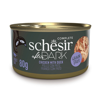 Schesir After Dark Chicken With Duck в бульоне натуральные консервы для котов, банка 80г