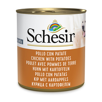 Schesir Chicken With Potatoes в желе натуральные консервы для собак, влажный корм, банка 285г