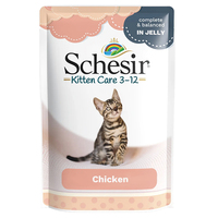 Schesir Kitten Care Chicken натуральные консервы в желе для котят, влажный корм, пауч 85г