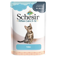 Schesir Kitten Care Tuna натуральные консервы в желе для котят, влажный корм, пауч 85г