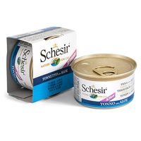 Schesir Kitten Tuna with Aloe в желе натуральные консервы для котят, влажный корм, банка 85г