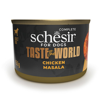 Schesir Taste the World Chicken Masala в бульоне для собак, влажный корм, банка 150 г