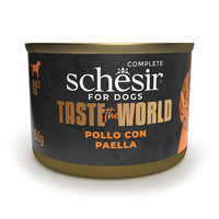 Schesir Taste the World Chicken With Paella в бульоне для собак, влажный корм, банка 150 г