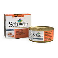 Schesir Tuna with Papaya в желе натуральные консервы для котов, влажный корм, банка 75г