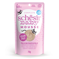 Schesir Ваву Chicken With Chicken Liver натуральные консервы для котят, мусс, пауч 70г