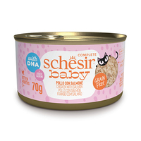 Schesir Ваву Chicken With Salmon у бульйоні натуральні консерви для кошенят, банка 70г
