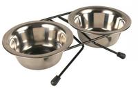 Trixie №24833 - металлические миски на нерегулируемой подставке, 2х1,8 л