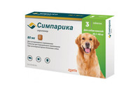 Zoetis Симпарика таблетки от блох и клещей для собак 20-40 кг 1шт 80 мг