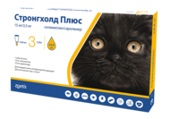 Капли на холку Zoetis Stronghold Plus 15 мг/2,5 мг от блох, клещей, дирофилярий у кошек до 2,5 кг 3 пип 0,25 мл